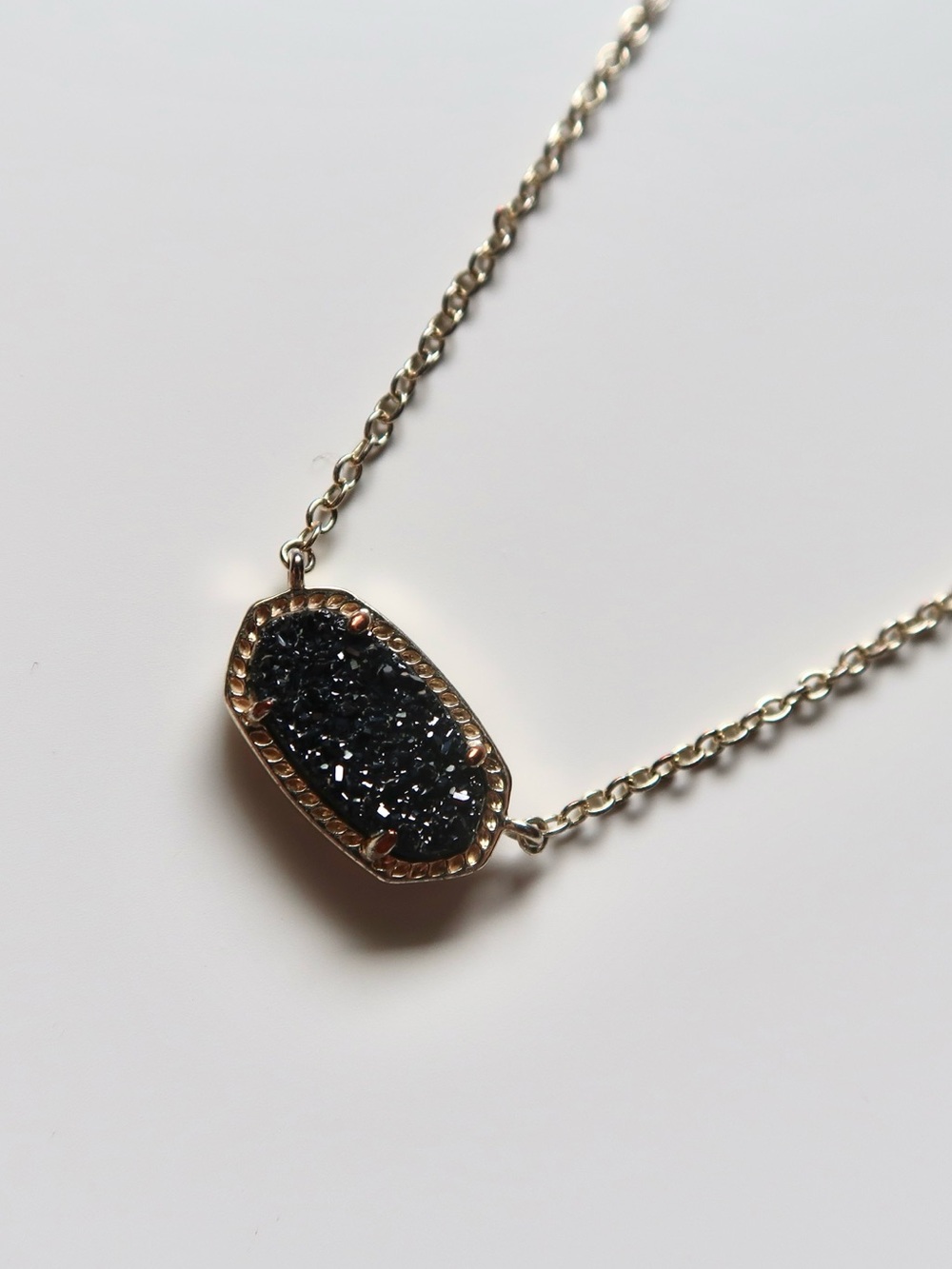 Archived Kendra Scott Elisa Gold Pendant Necklace In Black Druzy